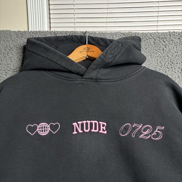 Nude Project Mens Hoodie Size Large Embroidered Logo Double Sided Designer - Picture 3 of 13